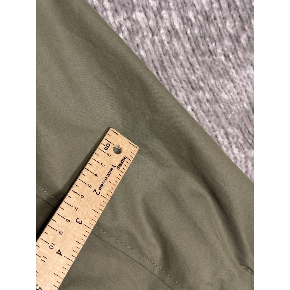 J Crew Jacket Mens Large Green Military Style Bomber Flight Cotton Poplin Zip